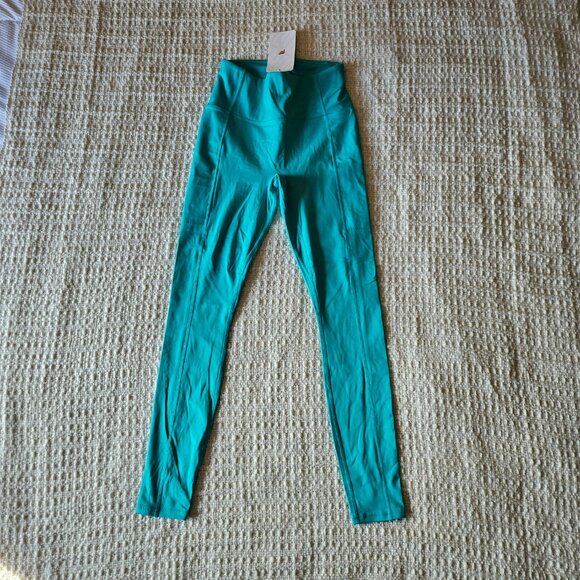 NWT Fabletics Trinity High Waisted Pocket Leggings - Small / 27 - Aqua Oasis - Picture 3 of 4